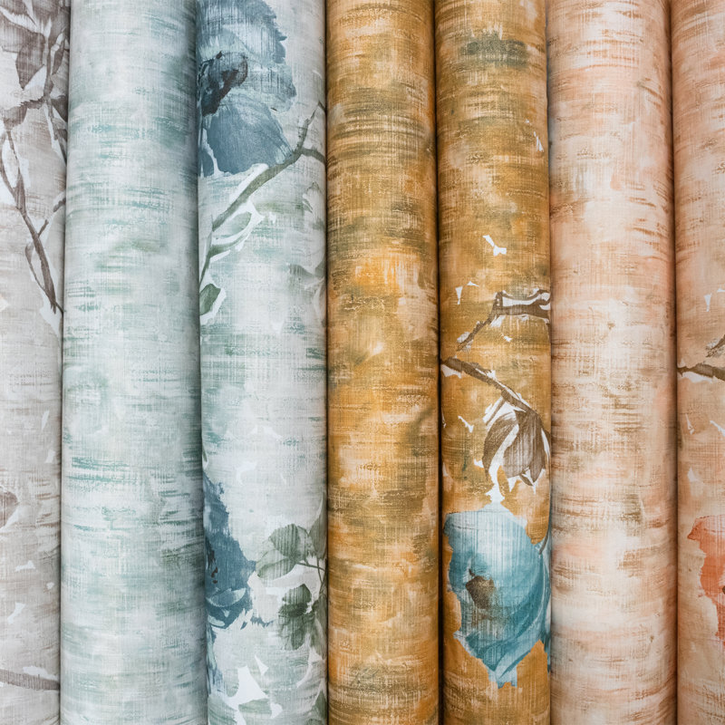 Julie Feels Home Collection Glitter/Shimmer Large Petunia Flowers Wallpaper Roll, Petrol Honey, 27.5'' W x 27.8' L