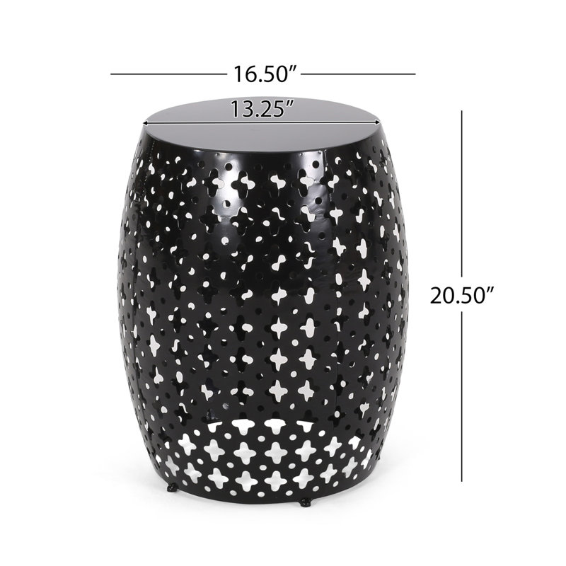 Metal End Table -Large, Black