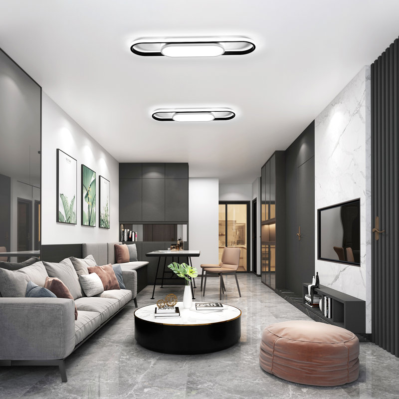 Hemion 27.7" Dimmable LED Flush Mount Lighting with Remote Control and APP