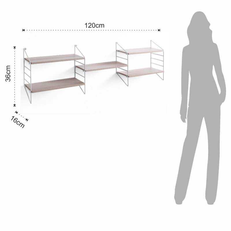 2 Piece Solid Wood Tiered Shelf