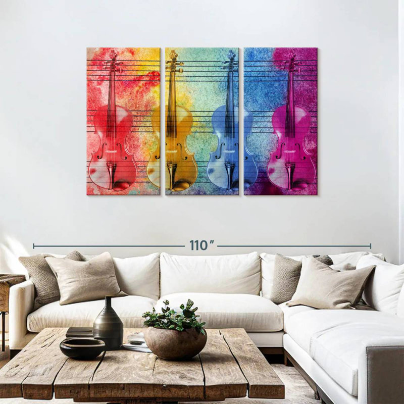 Abarca Colorful Violins, 48" H x 74" W