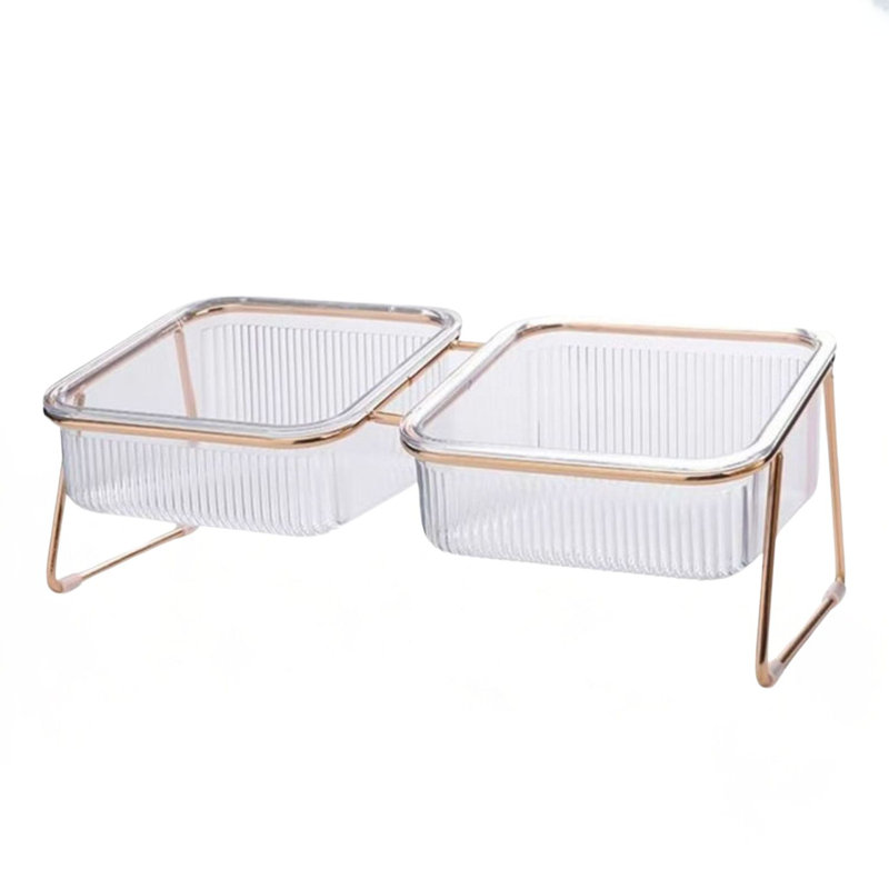 Elevated Tilted Double Cat Bowls