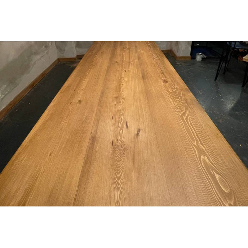 Dixon Pine Solid Wood Top Metal Base Dining Table, H76 x L147 x W75cm