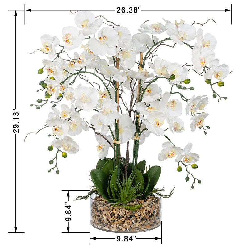 Vanity Art 29.13 in. H Artificial Orchid Floral Arrangement in Ceramics Vase