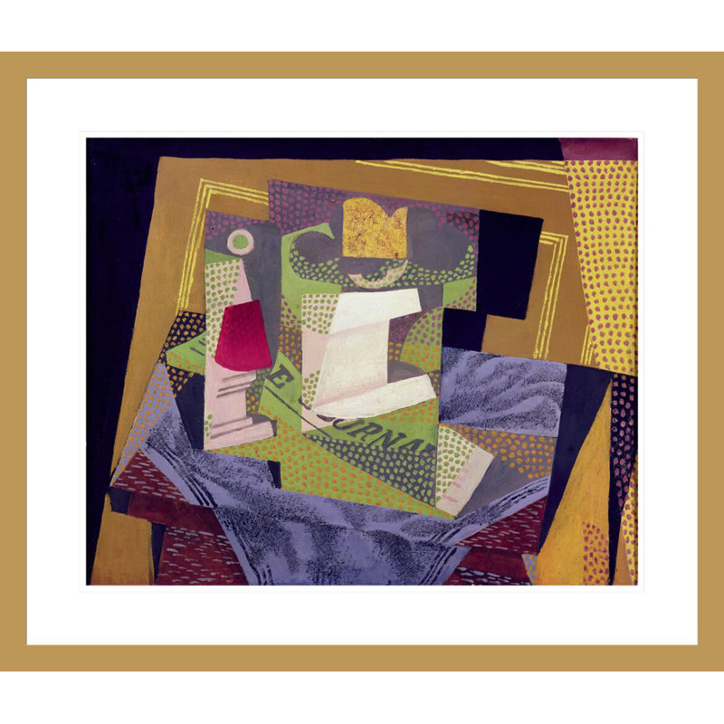 «Composition on a Table» par Juan Gris, impression giclée sur cadre, H 23,5 po x l 27,46 po