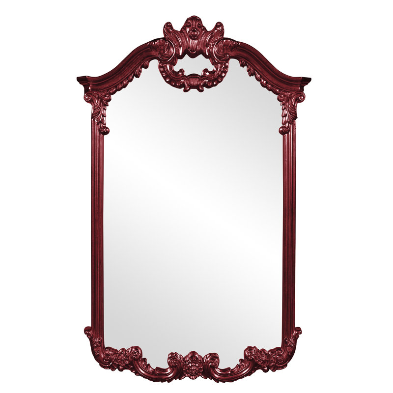 Roman Arch Beveled Mirror, Burgundy