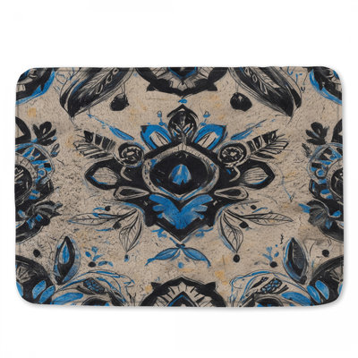 Intricate Floral Motif Bath Mat
