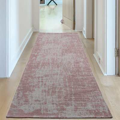 Carina Washable Rugs Striped Design in Pink