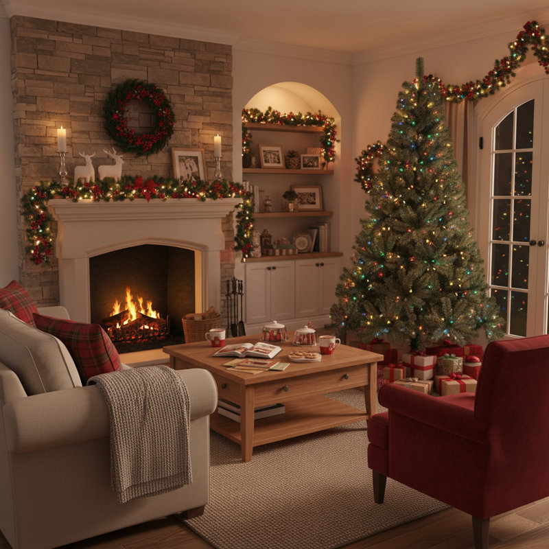 Lighted Artificial Christmas Tree, 4 ft.
