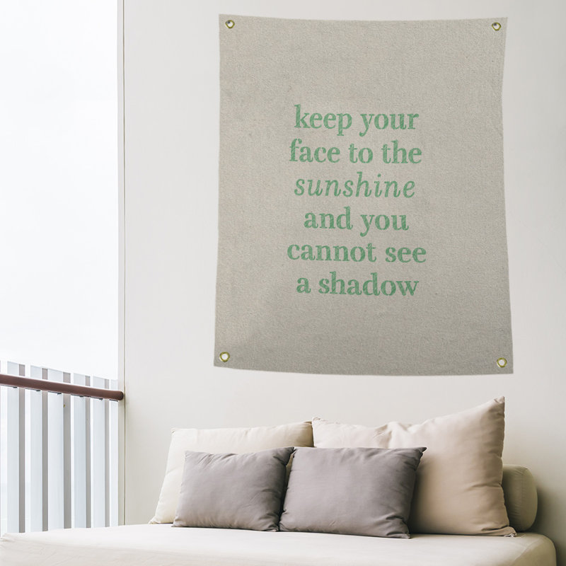 Tapisserie de devis optimisée en polyester à la main, H 59 pi x l 50 po, Blanc / Vert