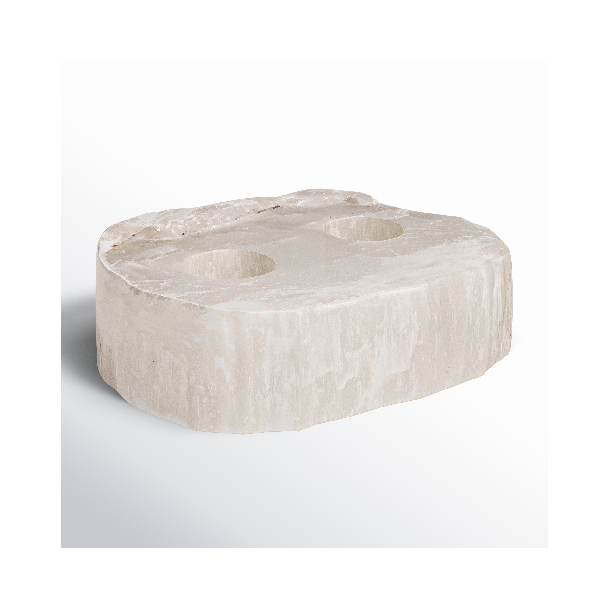 2" Selenite Tabletop Votive Holder