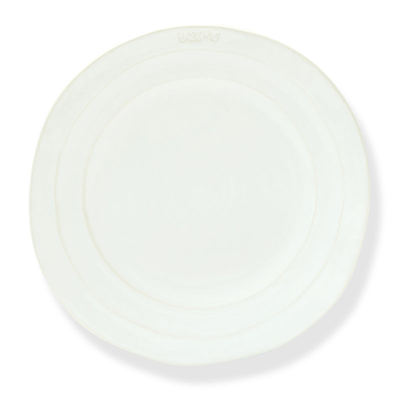 Okane Stoneware Dinner Plate, White
