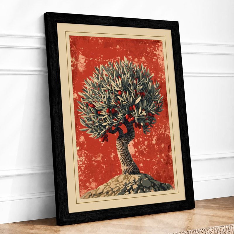 Solitary Tree Rustic - Print, A1 - 84.1 x 59.4 cm, Black