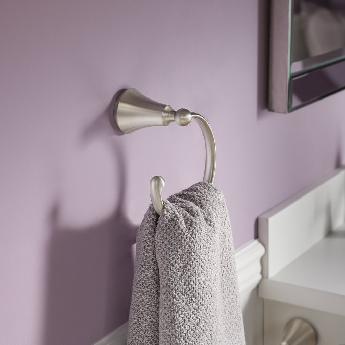 Wynford Wall-Mounted Towel Ring, Brushed Nickel