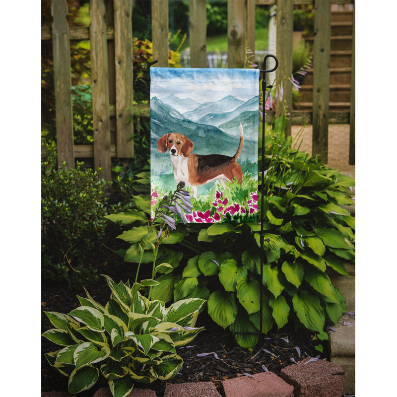 Yorkshire terrier yorkie à 2 côtés en polyester 15 x 11,5 po mountain fleurs drapeau de jardin, Beagle (brun clair/bleu/vert)