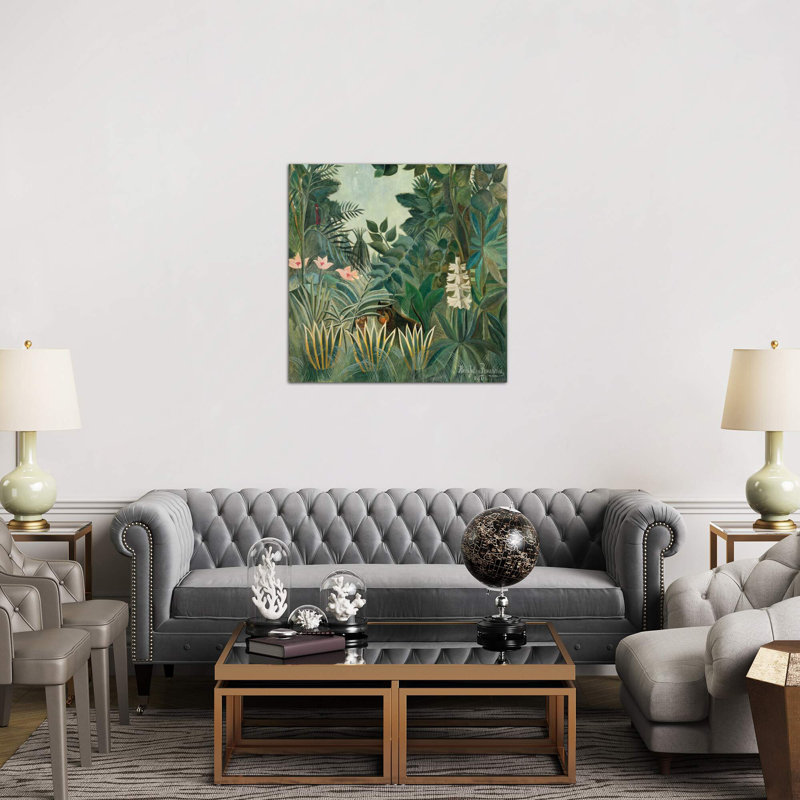 The Equatorial Jungle, 1909 by Henri Rousseau - Wrapped Canvas Painting, No Frame, 30.48 cm H x 30.48 cm W