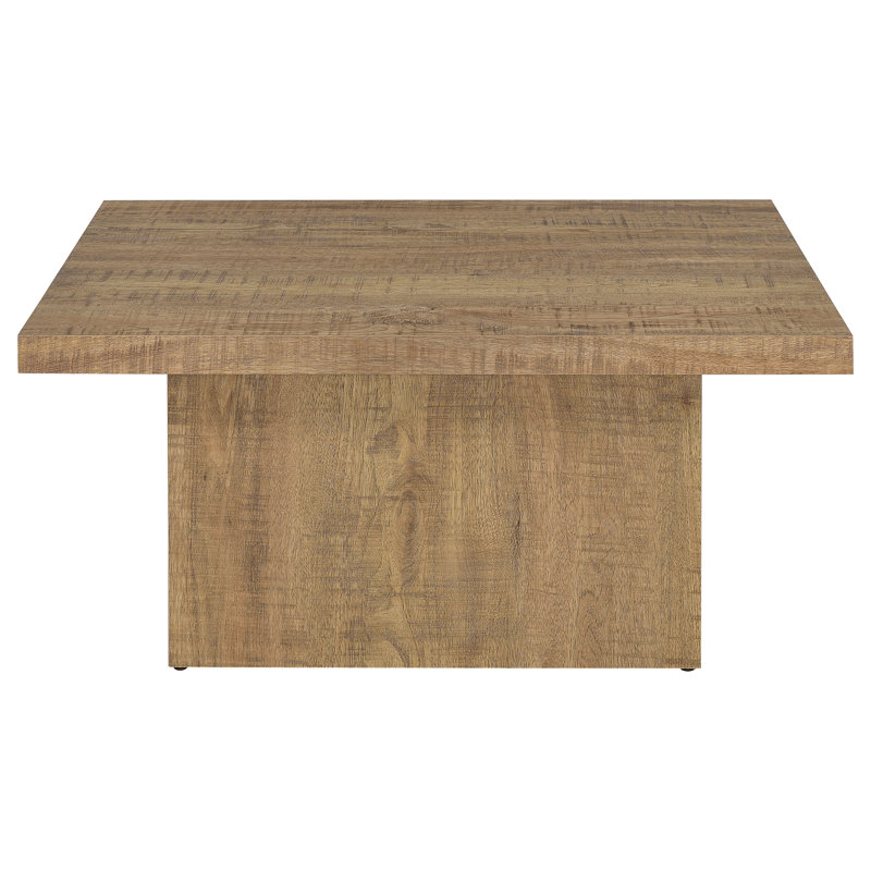 Table basse carrée en bois d'ingénierie Fareeda brun mangue, H 16,25 po x L 35,50 po x l 35,50 po