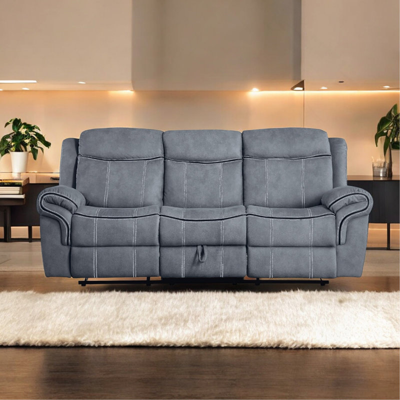 Canapé inclinable en velours gris Zubaida