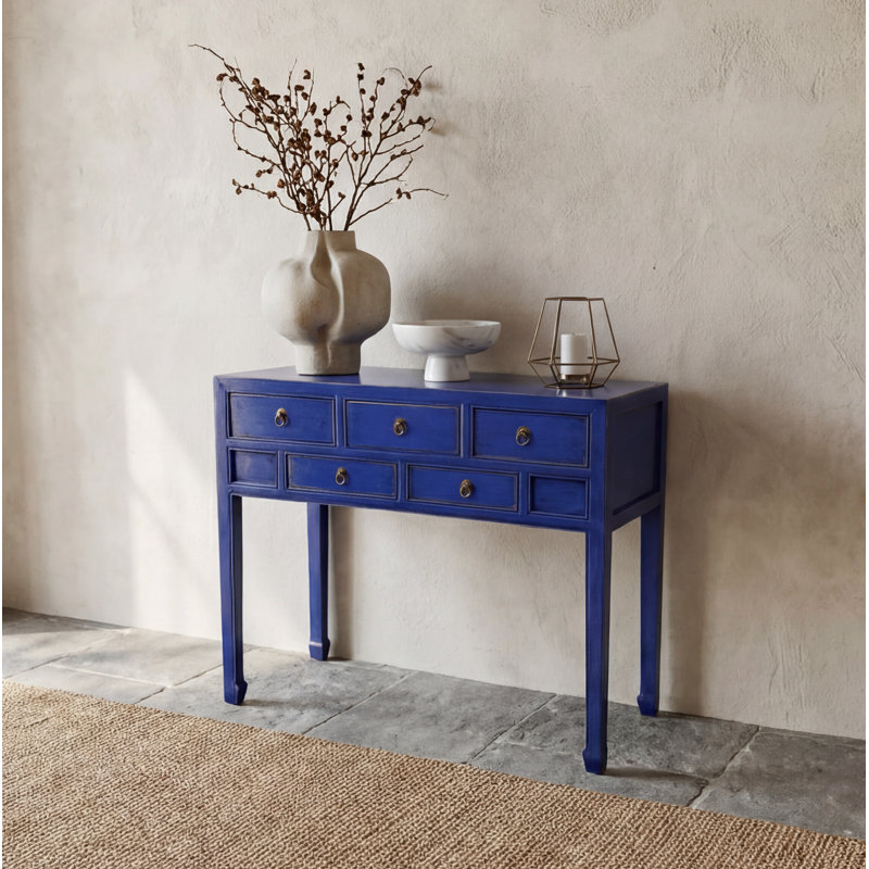 Annegreet 107cm Console Table, Peacock Blue