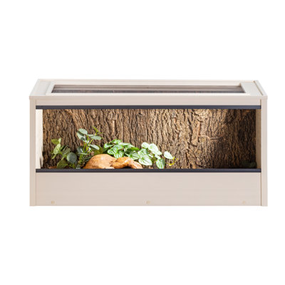 Flâneuse pour reptiles Mojave 48 po New Age Pet® Ecoflex® en érable avec ensemble de deux planches en liège pour un fond réaliste