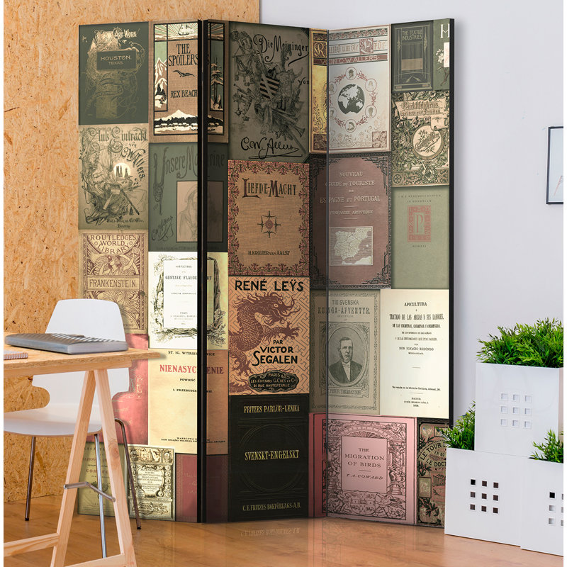 Doss Solid Wood Folding Room Divider, 3