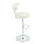 Ensemble de 2 chaises de bar réglables rembourrées en velours doux avec pieds chromés argentés-1275028378