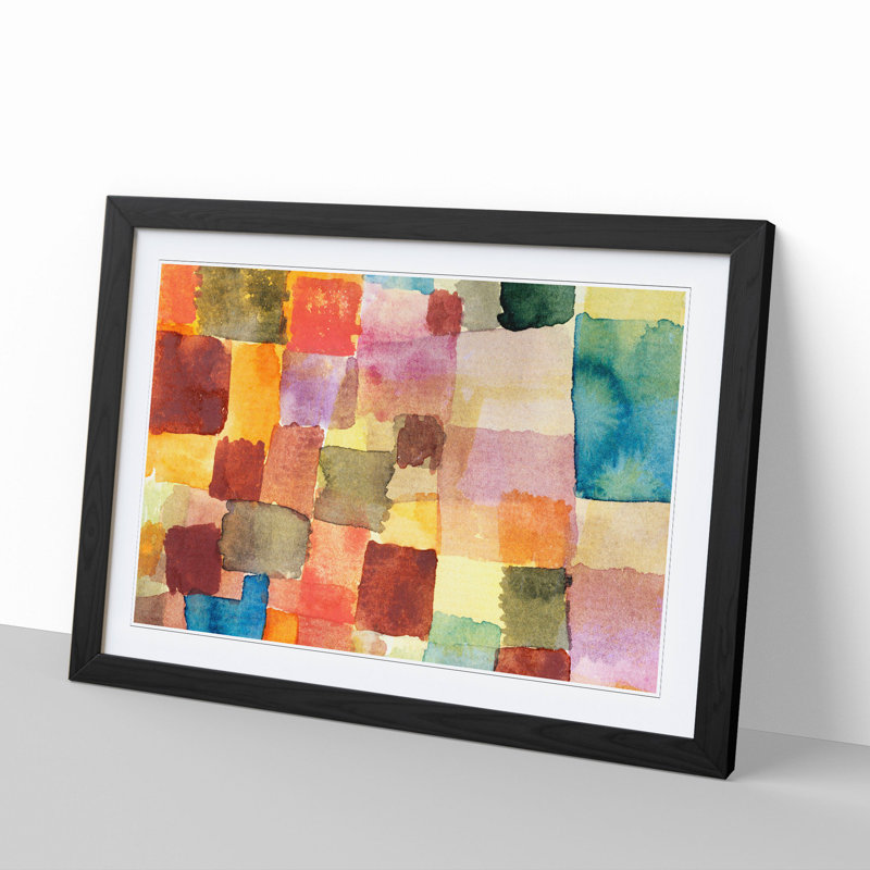 Squares by Paul Klee - Picture Frame Painting, Black, 27cm H x 36cm W x 2cm D