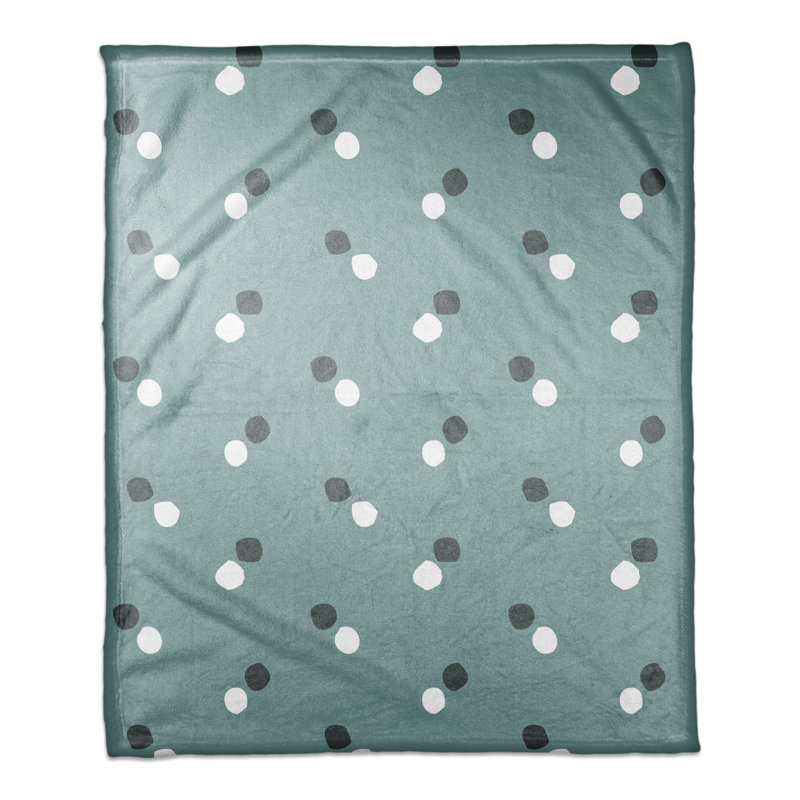  Jeté à pois, Vert / noir