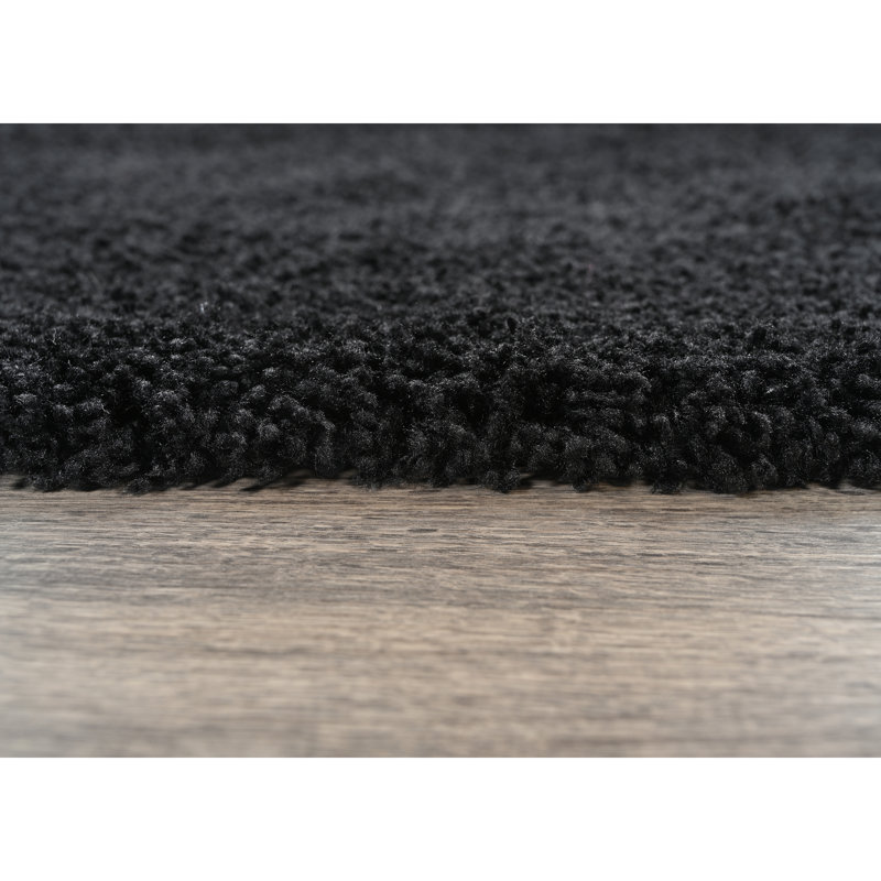 Treye Billie-Mae Nylon 2 Piece Bath Rug Set with Non-Slip Backing, Black