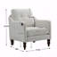 Fauteuil d'appoint en chenille beige avec port de chargement USB, poche latérale
