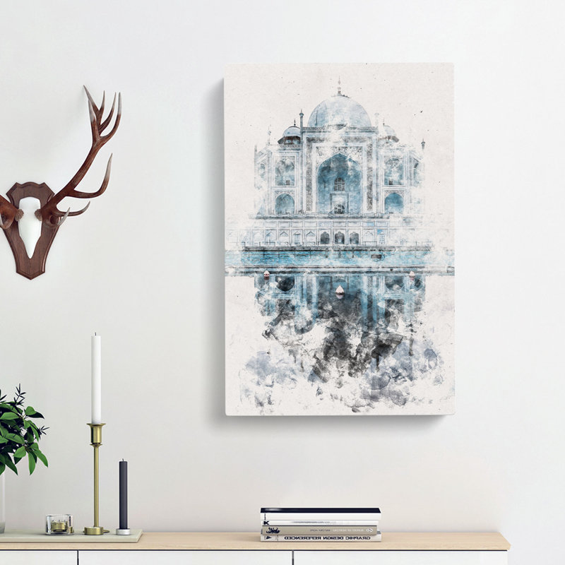 The Taj Mahal In Agra India Abstract - Wrapped Canvas, 60cm H x 40cm W x 3cm D