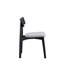 Chaise d'appoint en lin véritable gris et finition noire
