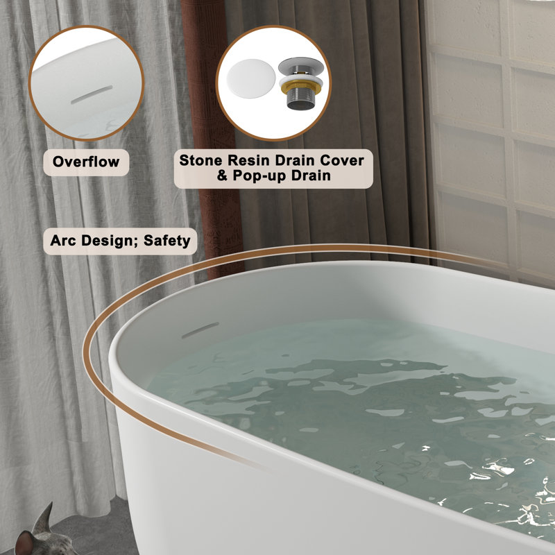 Baignoire de trempage en pierre à surface solide 59 po. X 30 po. Crestone