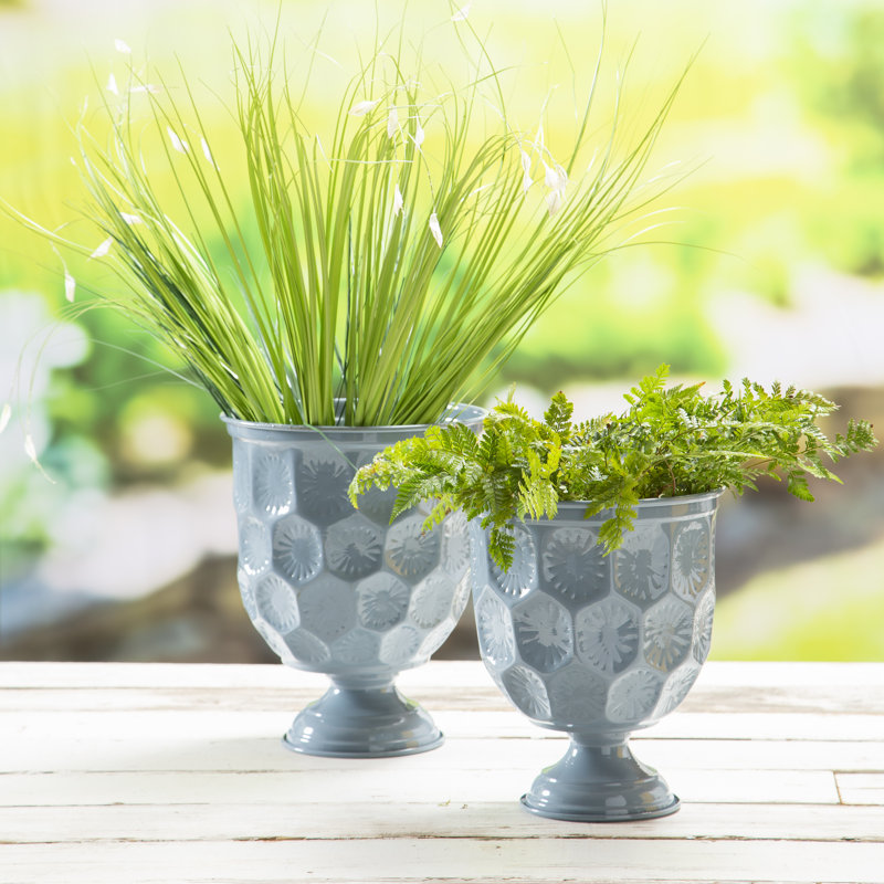 Ensemble de pot de fleurs en métal 2 pièces