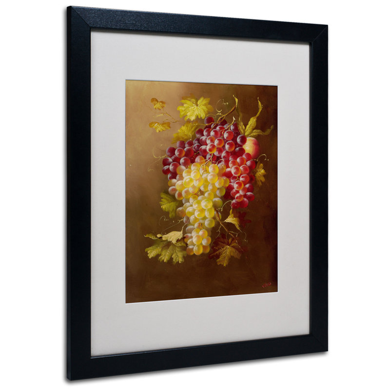 «Still Life with Grapes», reproduction sur toile encadrée, H 20 po x l 16 po x P 0,5 po, Noir