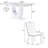 5-pieces 63" Rectangular U-Base Dining Table Set with Upholstery Tufted Chairs-1679121966-1679121964