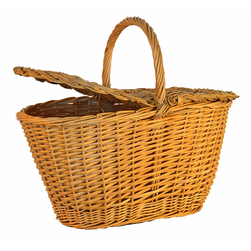 August Grove Wicker Decorative Basket, Natural, 26 cm H x 51 cm W x 29 cm D