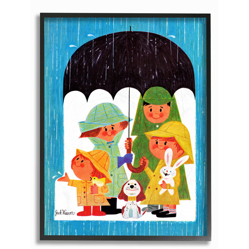 Dessin de Raycliff Rainy Day, H 30 po x l 24 po, Giclée encadrée noir minuit