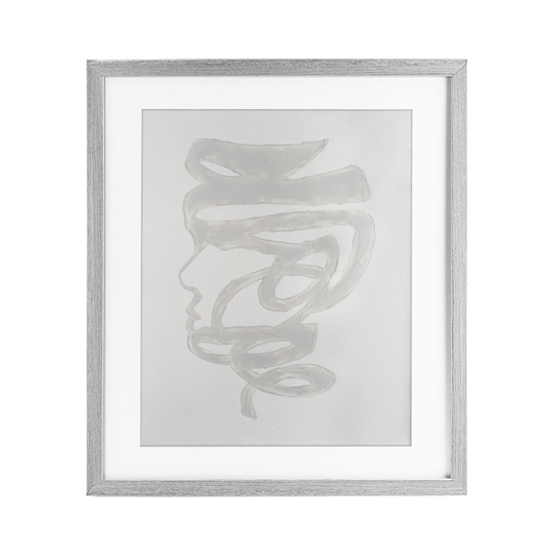 Portrait, impression monochrome encadrée sous verre, par Vanna Lam, H 16 po x l 13 po, Cadre de ferme gris