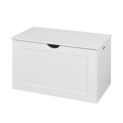 Coffre de rangement portatif blanc avec charnières - Déplacez et rangez facilement des couvertures, des vêtements, plus d'armoire en bois pour ranger vos coussins, livres