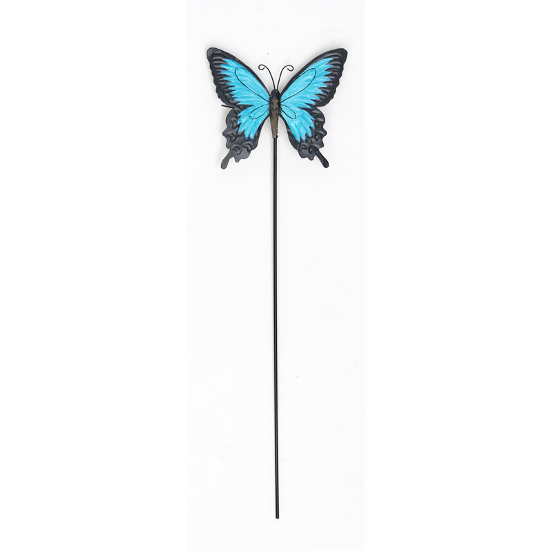 Piquet de jardin papillon, Noir / Bleu