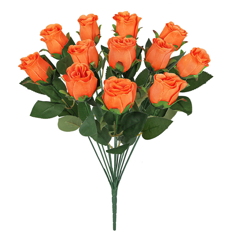 Bouquet de roses artificielles, Orange