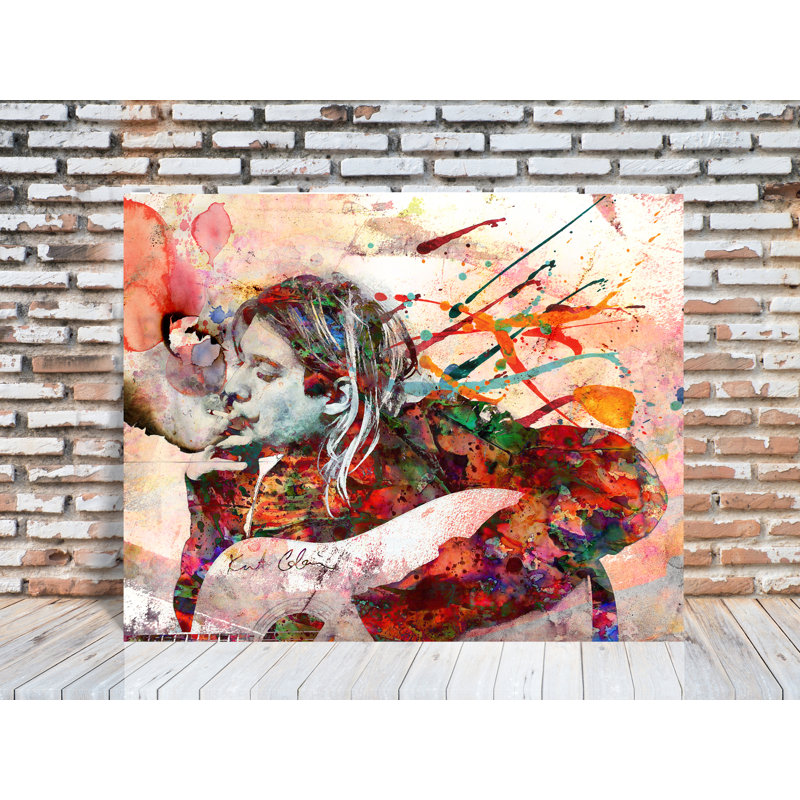 Kurt Cobain - Nirvana - «Teen Spirit» - peinture sans cadre, H 36 po x l 24 po x P 0,1 po