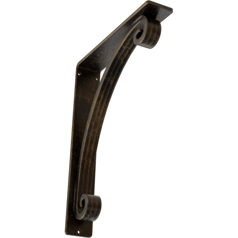 Support en fer forgé Legacy, Laiton antique, H 12 po x l 2 po x P 10 po