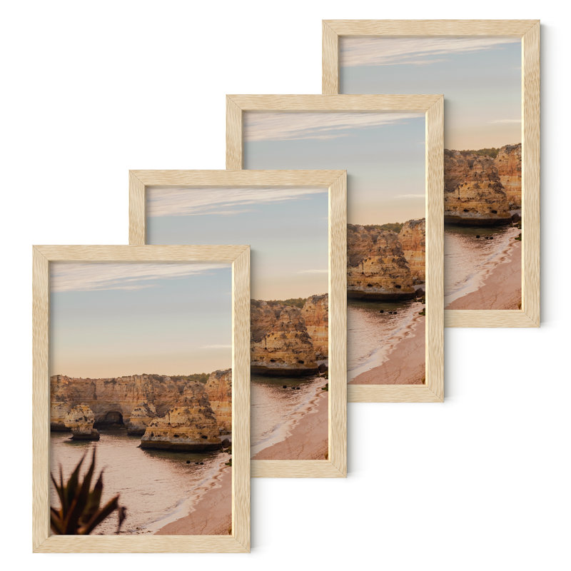 Cadre photo en bois, L 4 po x H 6 po, Beige