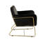 Fauteuil d'appoint en velours noir de 29,5 po avec base en métal Kyra
