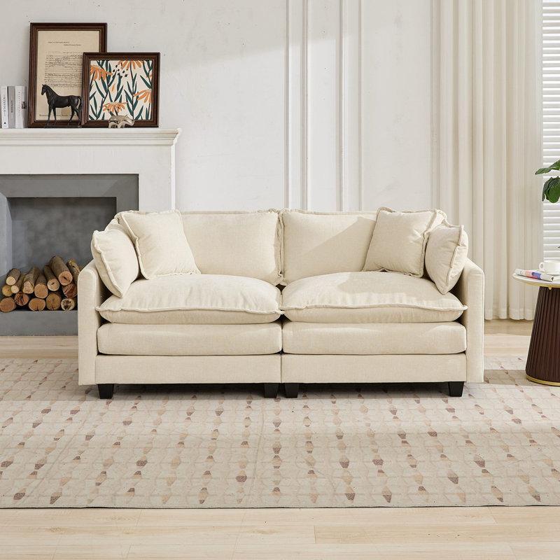 Canapé Modern Cloud LoveSeat, Beige, 2