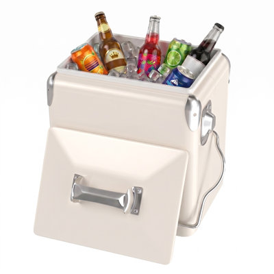 Coffre à glace isotherme portatif blanc 14 pintes avec ouvre-bouteille Winado