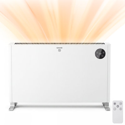 Space-Saving 1500W Indoor Convection Heater with Adjustable Thermostat and Tip-Over Protection - Modern Finish