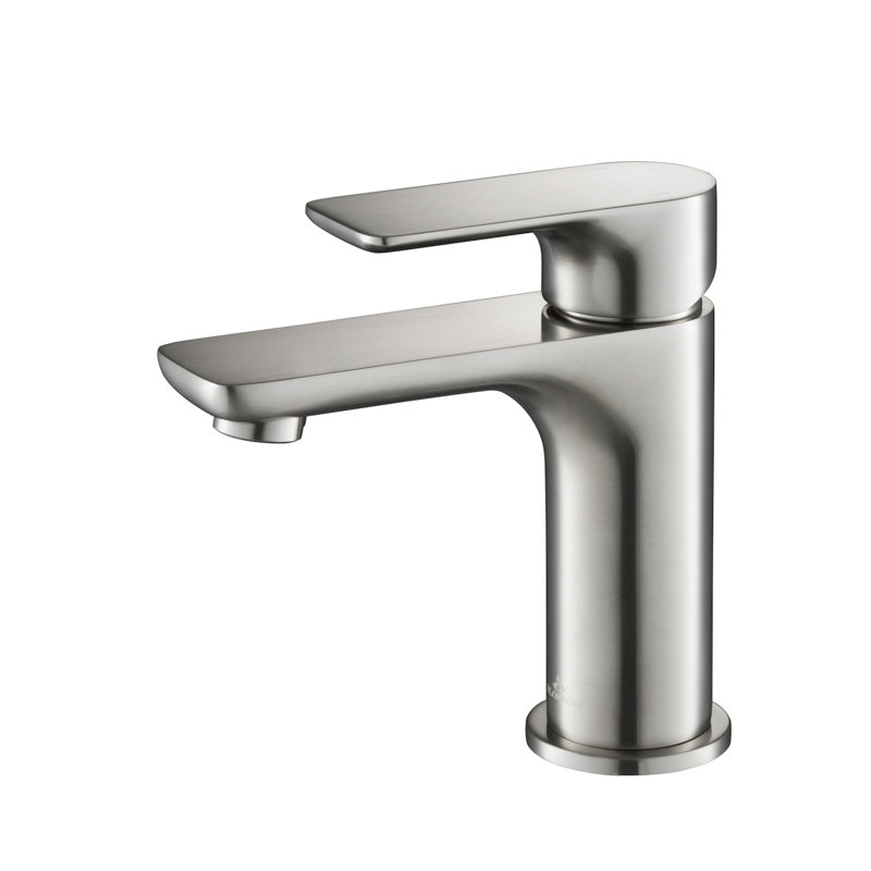 Robinet pour salle de bain à un trou en nickel brossé Blossom, Nickel brossé